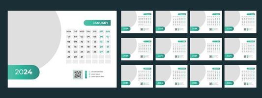 2024 Desk Calendar Template vector