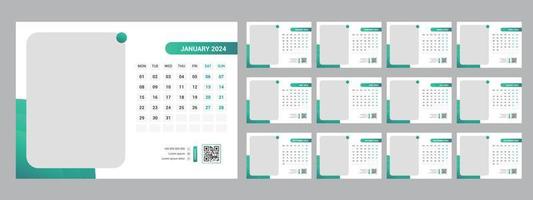 2024 Desk Calendar Template vector