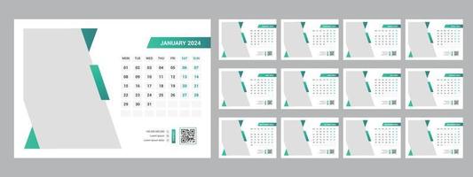 2024 Desk Calendar Template vector