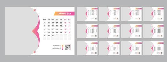 2024 Desk Calendar Template vector