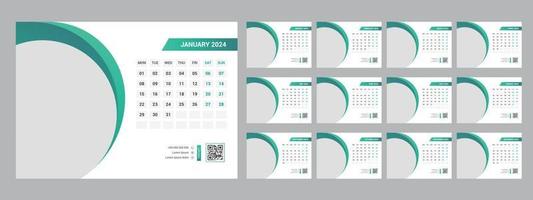 2024 Desk Calendar Template vector