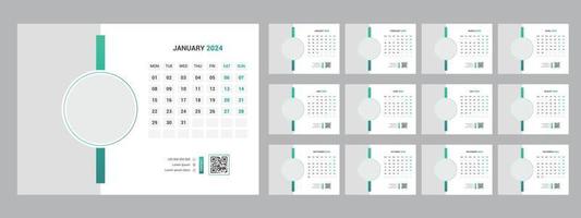 2024 Desk Calendar Template vector