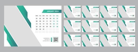 2024 Desk Calendar Template vector