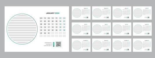 2024 Desk Calendar Template vector