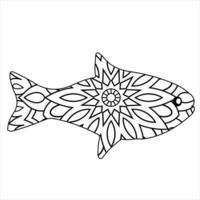 Vector animal mandala coloring page for kids and adult