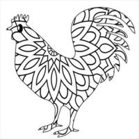 Vector animal mandala coloring page for kids and adult