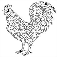 Vector animal mandala coloring page for kids and adult