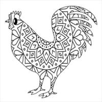 Vector animal mandala coloring page for kids and adult