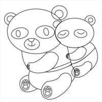 Vector coloring page the cute cartoon panda for kids vector illustration with cartoon.