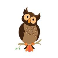 Vector hand drawn owl outline illustration art