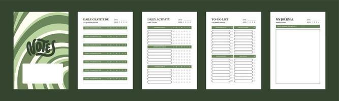 Note and goal planner template vector