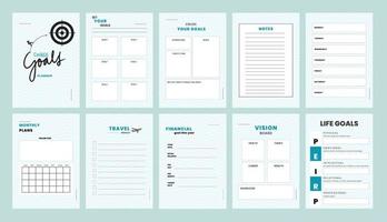 Goals planner template vector