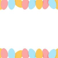 Seamless Easter border made of colorful eggs vector