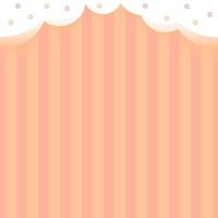 Peach seamless border with white clouds on top vector