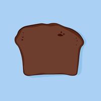 Slice of black baked bread on a blue background vector