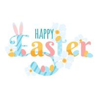 Colorful easter lettering happy easter vector