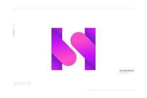 Initial S and H Logo Design with Negative Space Concept and Colorful Gradient Style. HS or SH Letter Logo vector