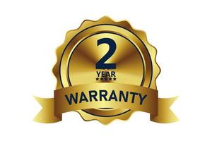 warranty badge element illustration gold color vector