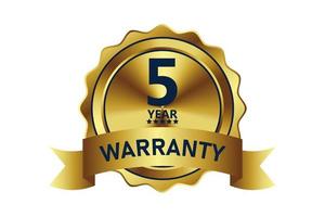 warranty badge element illustration gold color vector