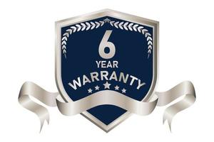 blue and silver warranty badge illustration vector