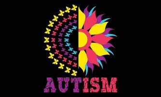 autismo girasol icono vistoso diseño, rompecabezas piezas. vector