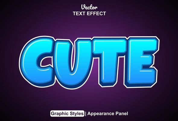 cute text effect with graphic style and editable.