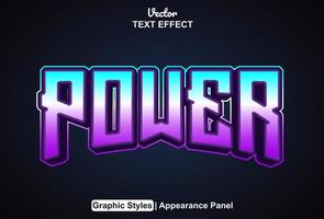power text effect with graphic style and editable. vector