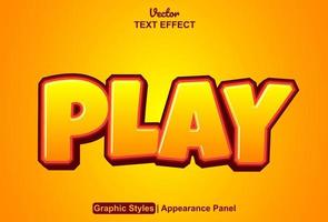 text effect play with graphic style and editable. vector