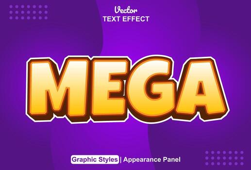Mega text effect with graphic style and editable. vector