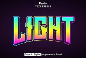 light text effect with graphic style and editable vector