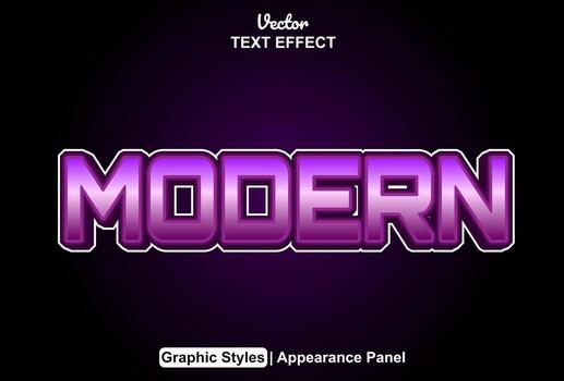 modern text effect with editable purple color graphic style. vector