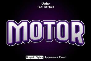 motor text effect with purple color graphic style editable. vector