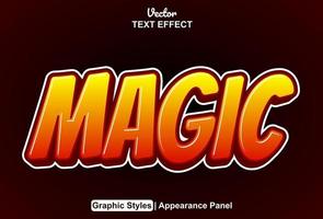magic text effect with editable orange graphic style. vector