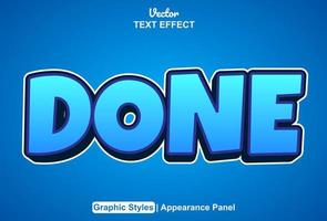 done text effect with blue color graphic style editable. vector