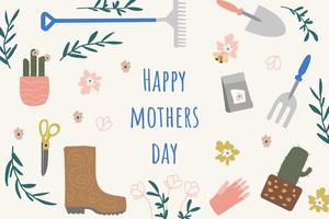 mothers day gardening background vector