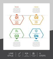 Workflow infographic vector design with 4 steps and line design. Step infographic can be used for presentation, annual report, business purpose.