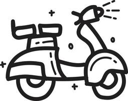 Doodle scooter icon outline vector