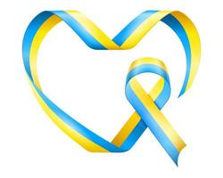 ukrainian ribbon in yellow blue colors according to the color of the flag of ukraine vector illustration isolated on white background