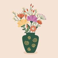 Flowers in a vase. vector