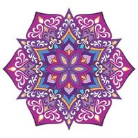 Colorful floral modern mandala and flower background. vector