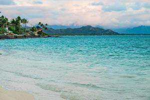 sunrise and beach scenes on island of oahu hawaii photo