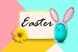 Beautiful Easter background with colorful Easter eggs photo