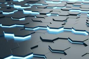 Futuristic and technological hexagonal background. 3d rendering photo