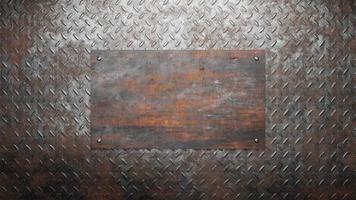 Wheathered rust and scratched steel texture background. 3d illustration photo