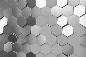 Futuristic and technological hexagonal background. 3d rendering photo