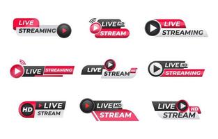 Set of Live Stream Logo vector