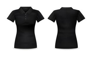 Set of 3D Black Polo Mockup For Woman vector