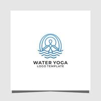 Water yoga premium logo design template vector
