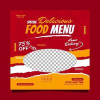 Special delicious food menu social media banner post vector template