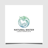 Natural water premium logo design template vector